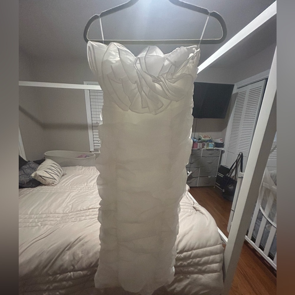 White organza midi dress